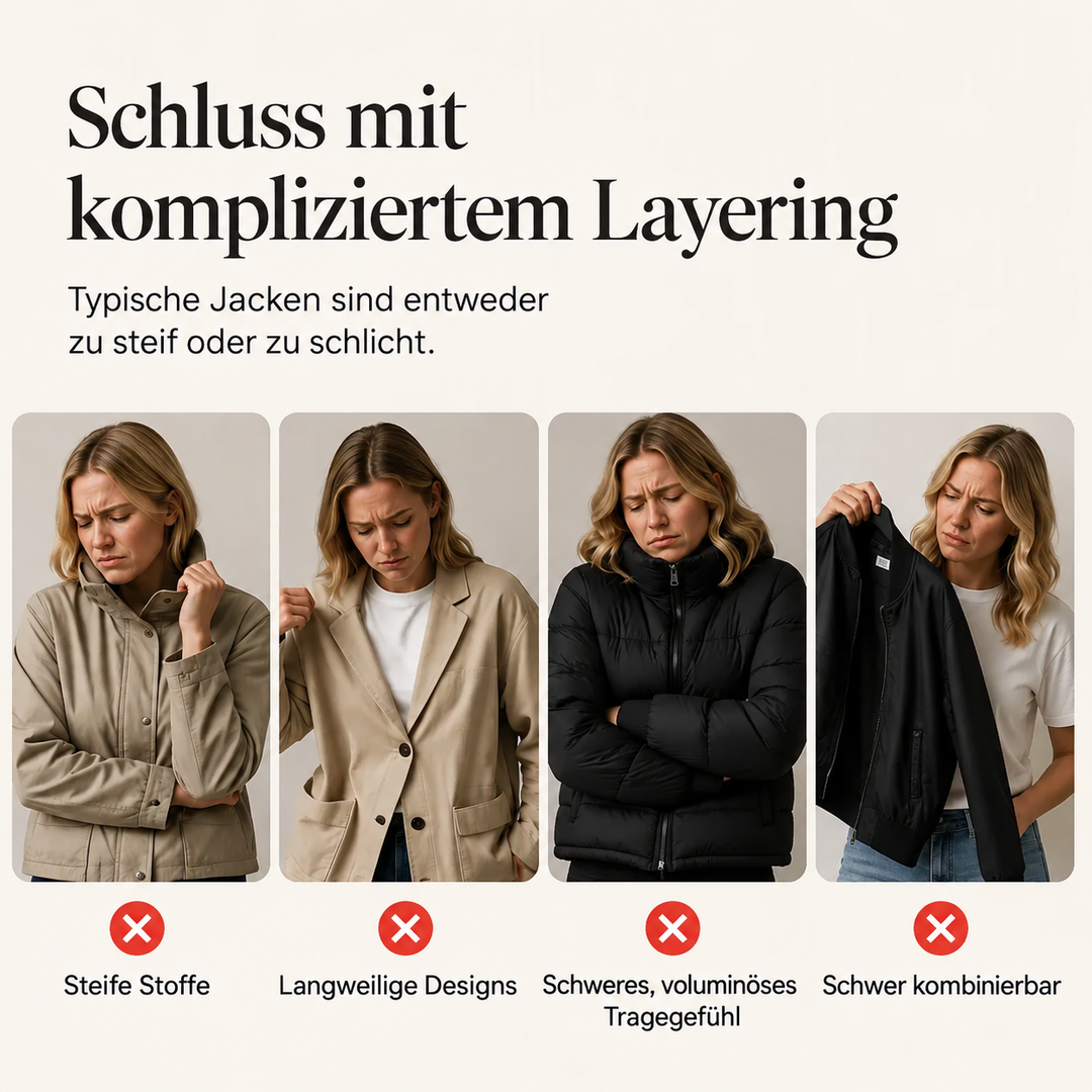 Greta™ | Elegant Denim Jacket with Knit Panels