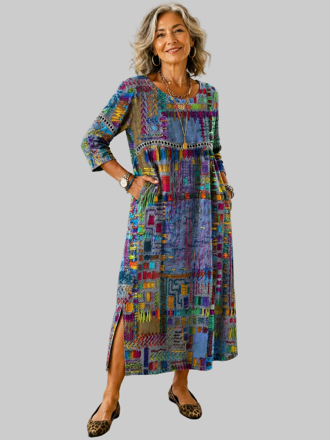 Lara - Colourful Maxi Dress with Ethnic Prints