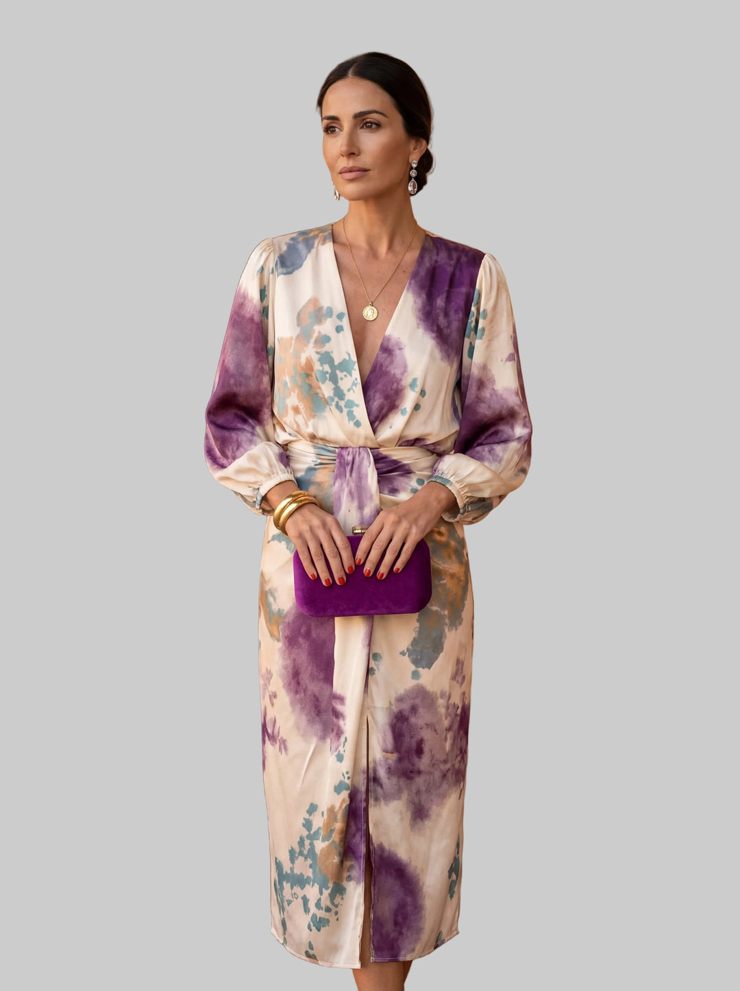 Valeria – Luxury Watercolour Pattern Dress