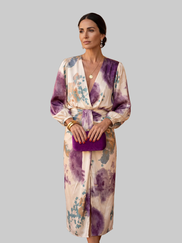 Valeria – Luxury Watercolour Pattern Dress