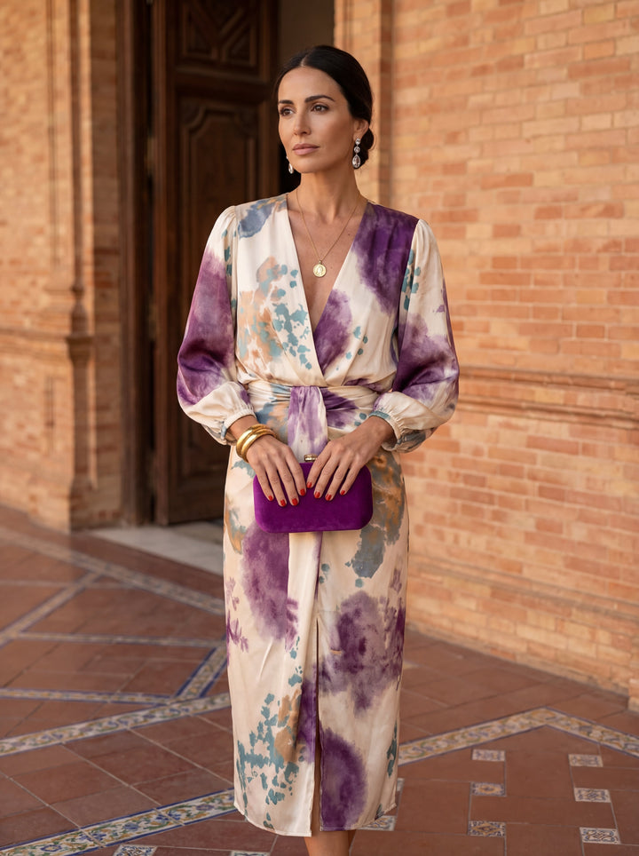 Valeria – Luxury Watercolour Pattern Dress
