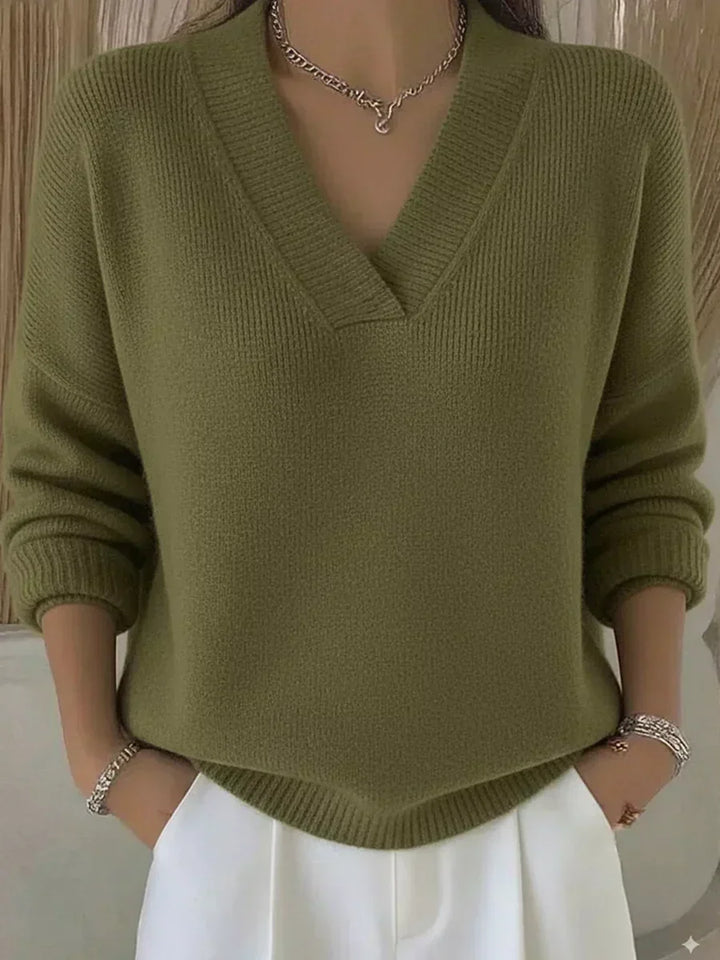 Vivelle™ | Relaxed V-Neck Knit Sweater