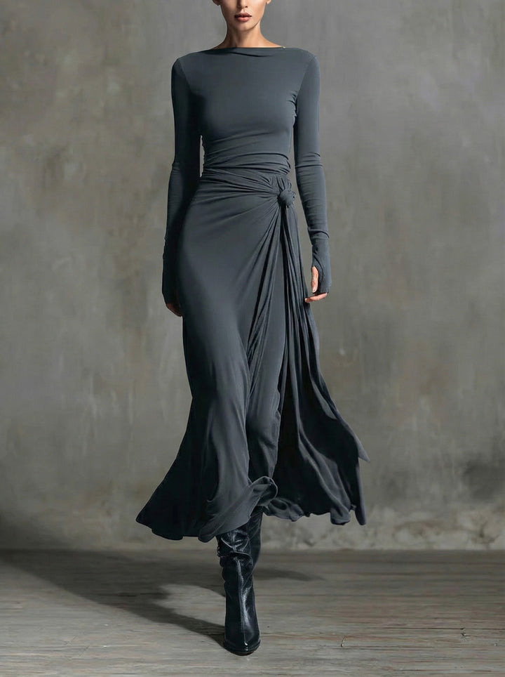 Naomie | Silk Knot Maxi Dress