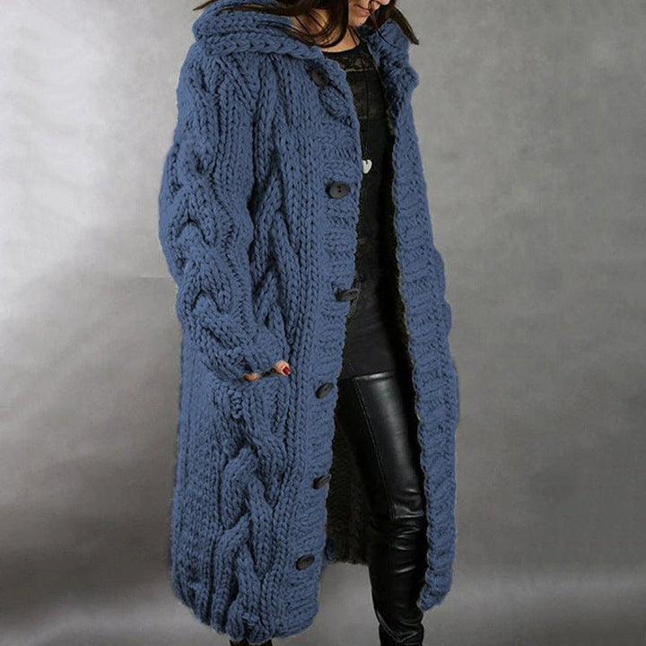 Aafje | Long Chunky Knit Hooded Cardigan