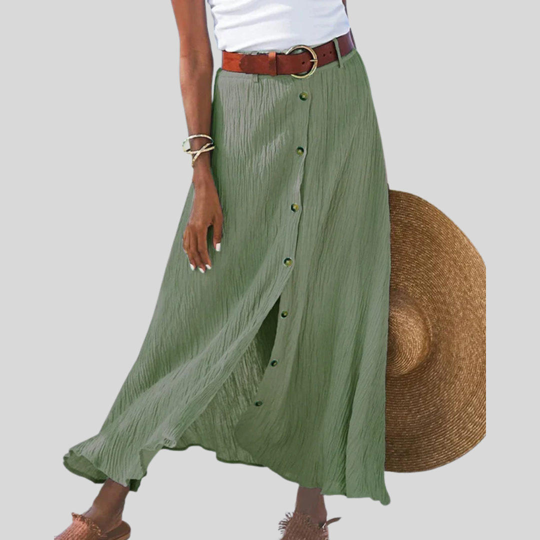 Syndy - Button-Detail Fluid Skirt