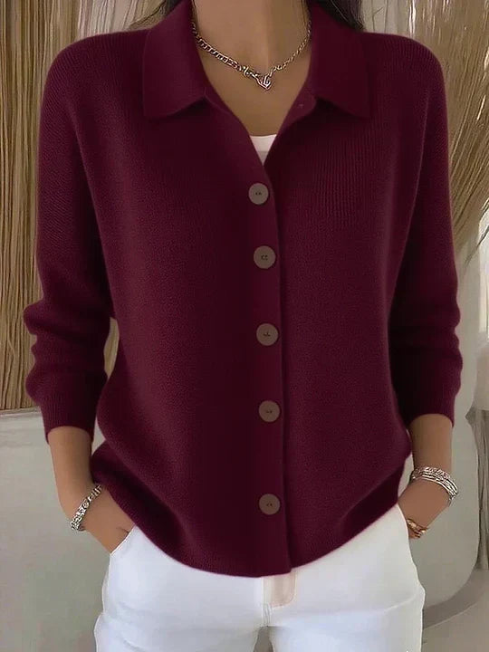 Josefina | High-Collared Knitted Jacket with Button Detail