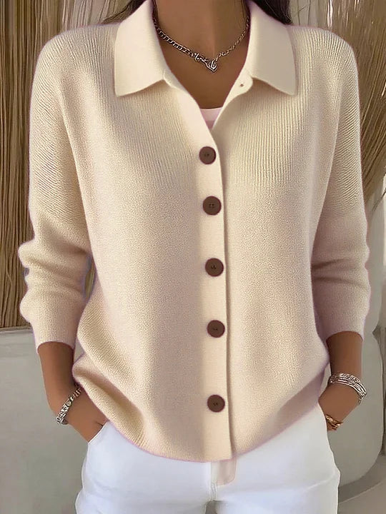Josefina | High-Collared Knitted Jacket with Button Detail