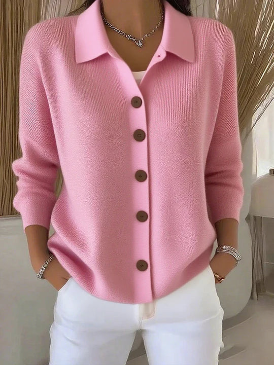 Josefina | High-Collared Knitted Jacket with Button Detail