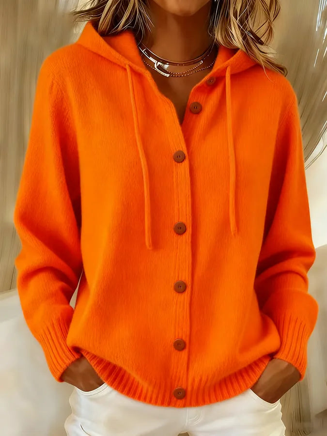 Begoña | Hooded Knitted Jacket with Buttons