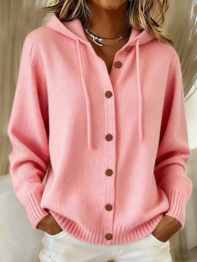 Begoña | Hooded Knitted Jacket with Buttons