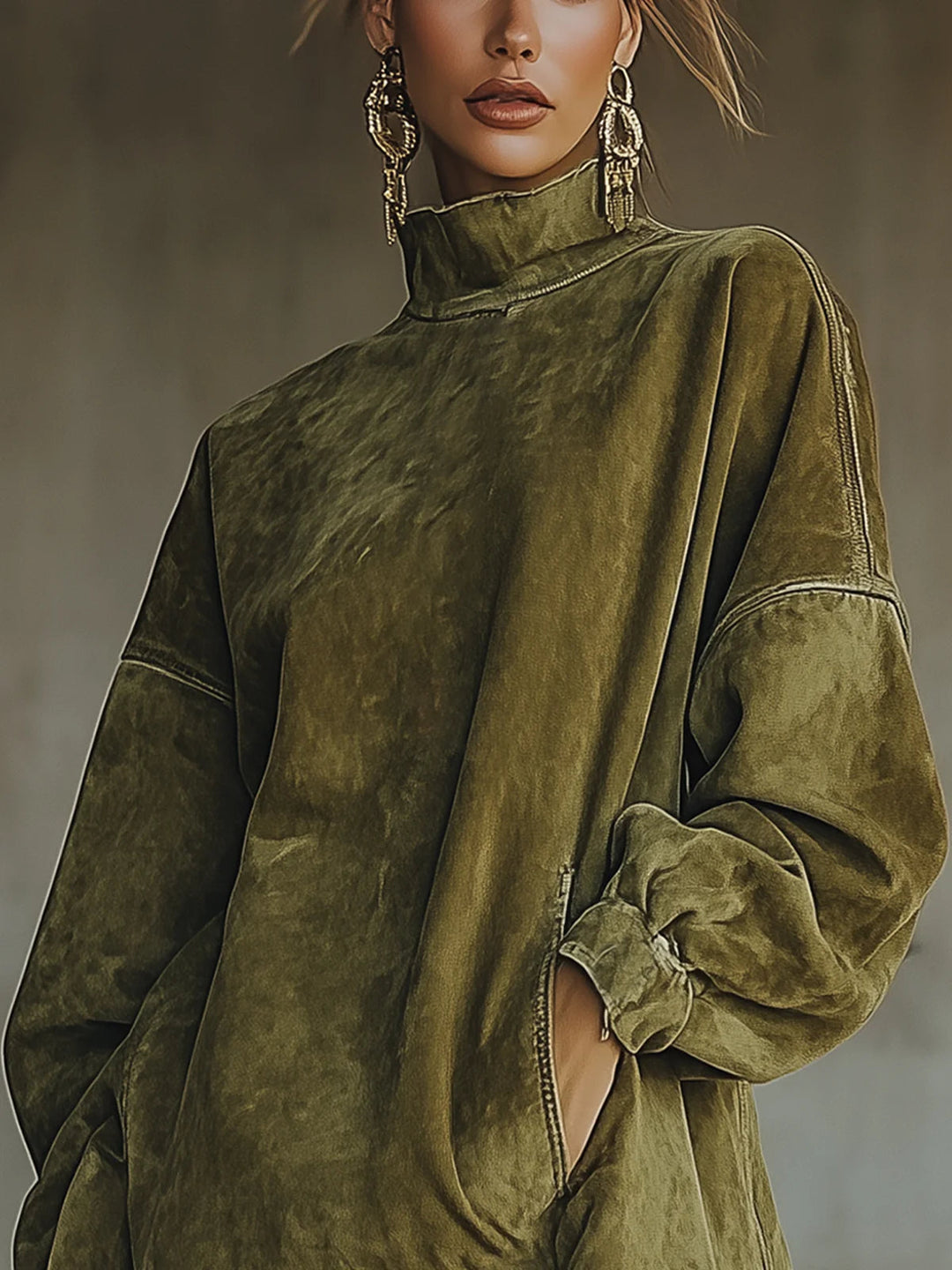 Gabrielle | High-Collar Dress with Fringing