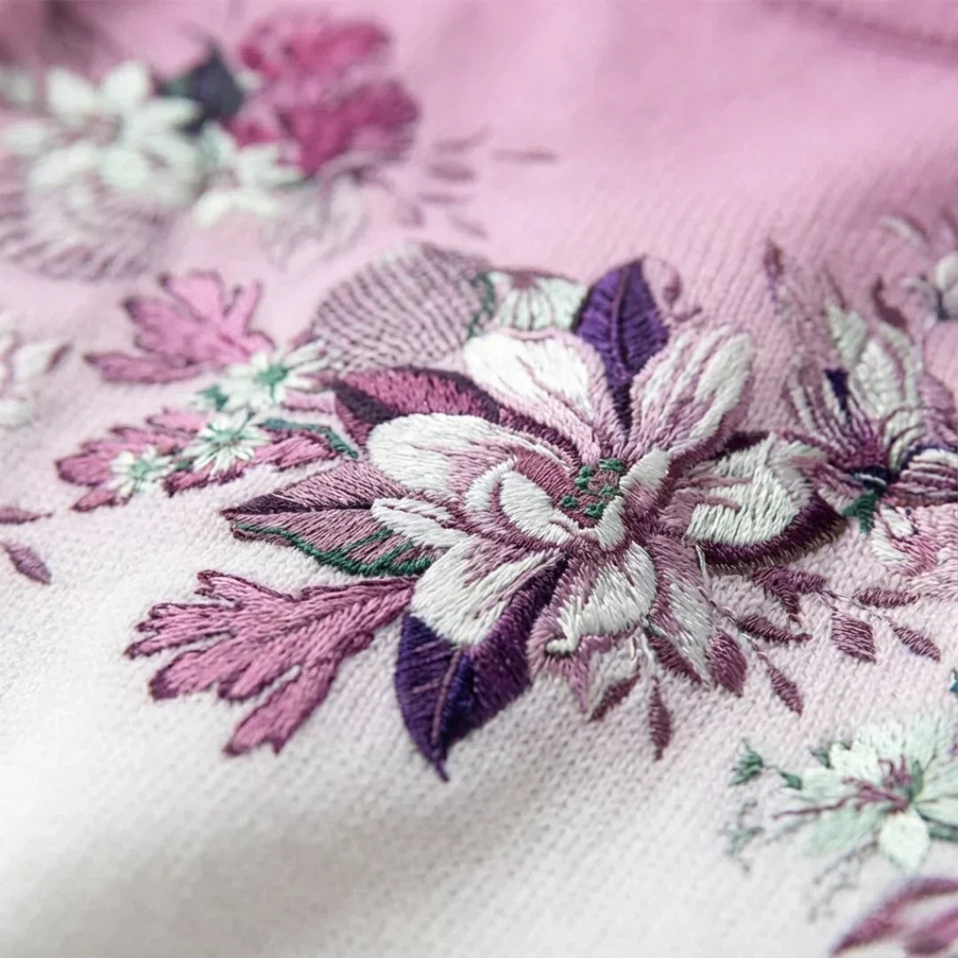 Alba | Floral Sweater with Relaxed Neckline