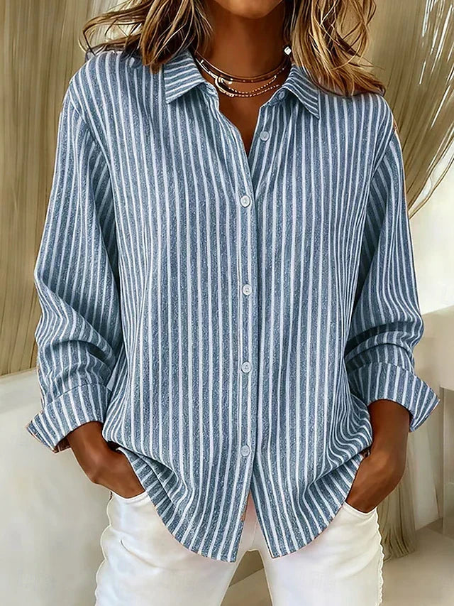 Gerda | Striped Button-Up Shirt