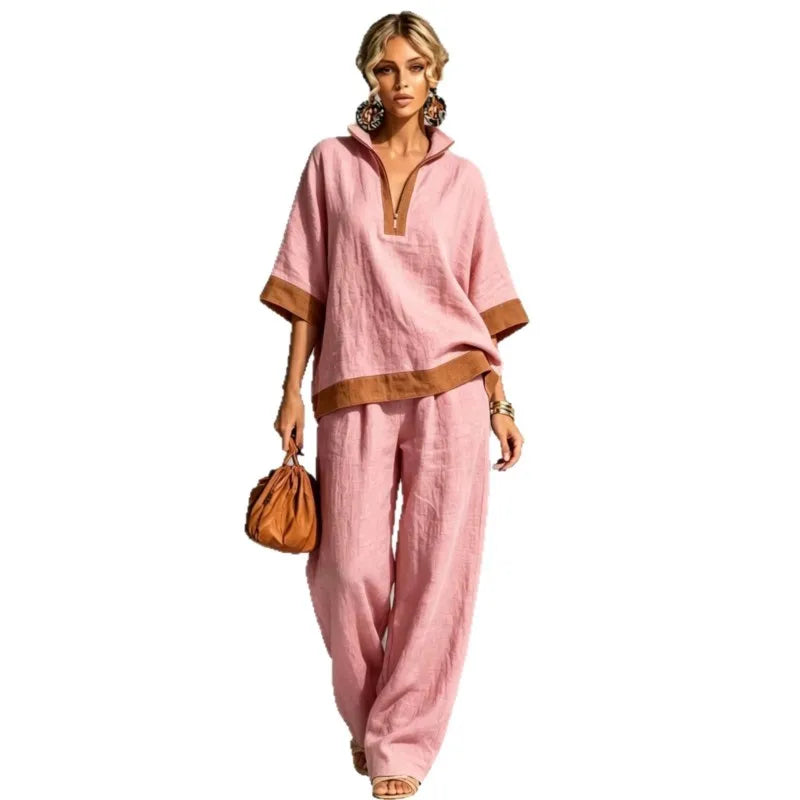 Vintage Women's Linen Effect Ensemble
