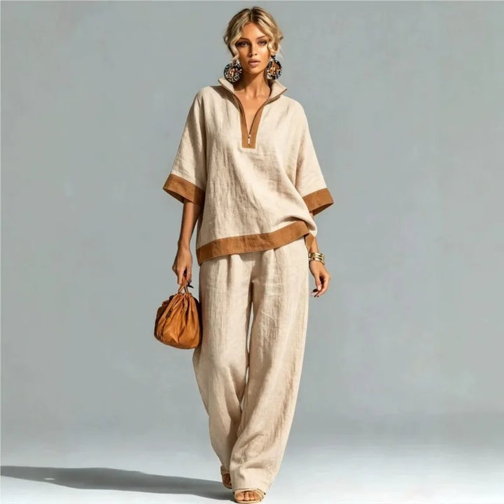 Vintage Women's Linen Effect Ensemble