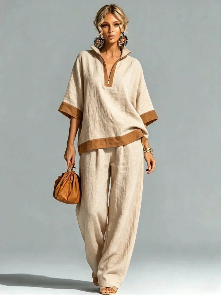Vintage Women's Linen Effect Ensemble