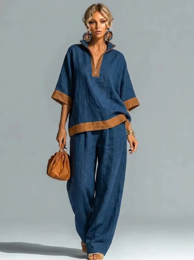 Vintage Women's Linen Effect Ensemble