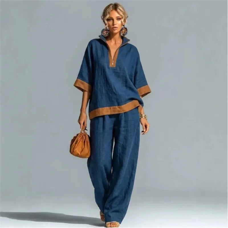 Vintage Women's Linen Effect Ensemble