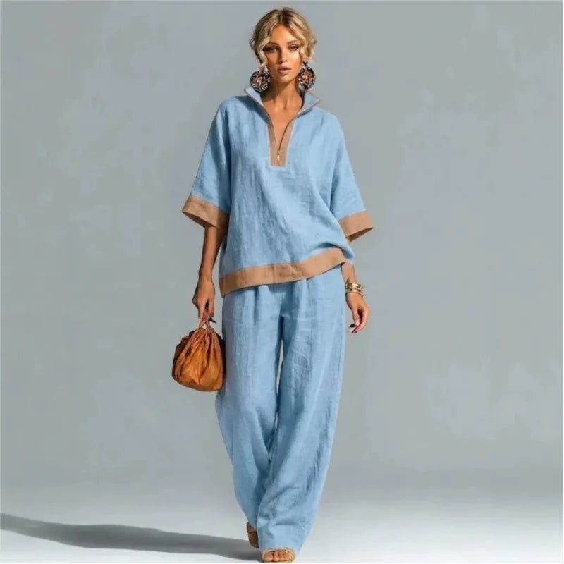 Vintage Women's Linen Effect Ensemble