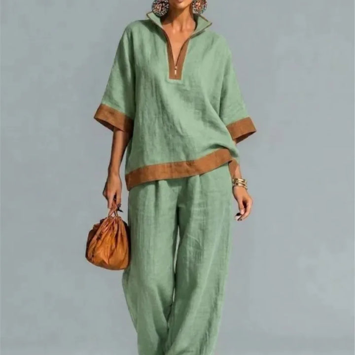 Vintage Women's Linen Effect Ensemble