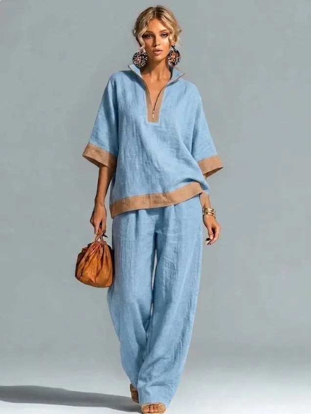 Vintage Women's Linen Effect Ensemble
