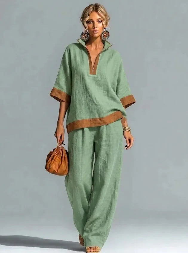 Vintage Women's Linen Effect Ensemble