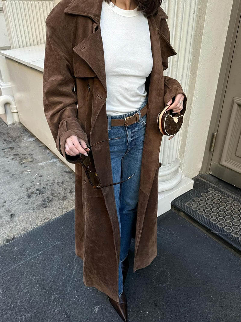 Frejas™ | Long Suede Effect Coat
