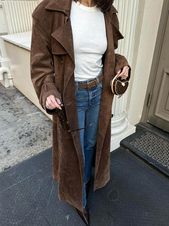 Frejas™ | Long Suede Effect Coat