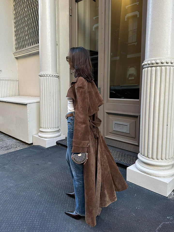 Frejas™ | Long Suede Effect Coat