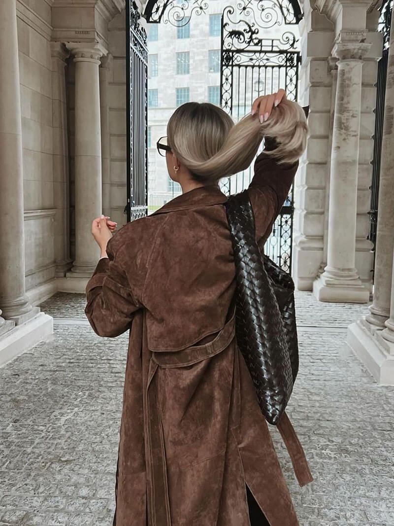 Frejas™ | Long Suede Effect Coat