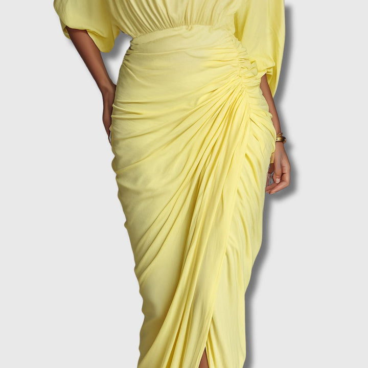 Diana – Elegant Yellow Maxi Dress