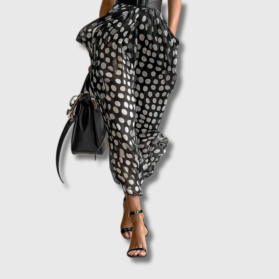 Andrea – Maxi Chiffon Dress with Polka Dots