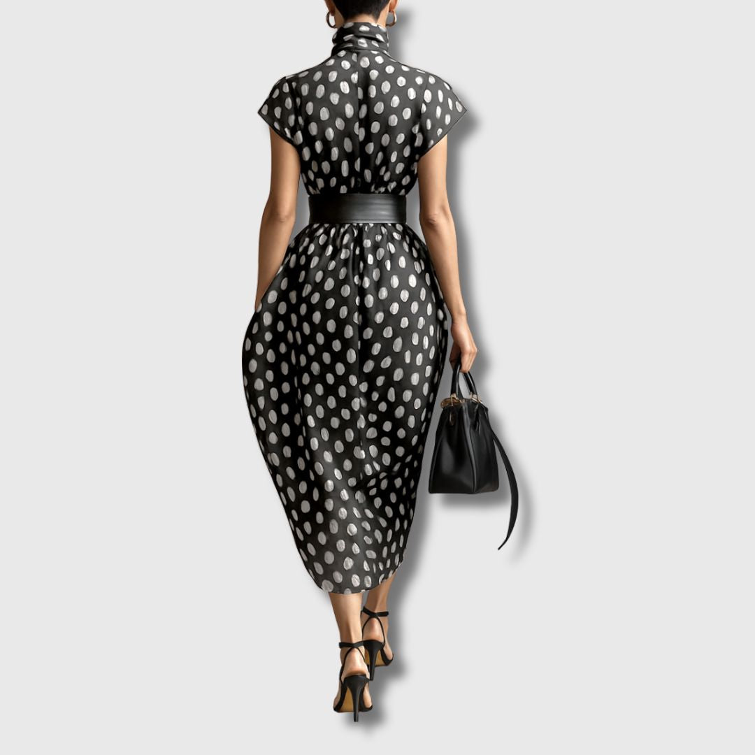 Andrea – Maxi Chiffon Dress with Polka Dots