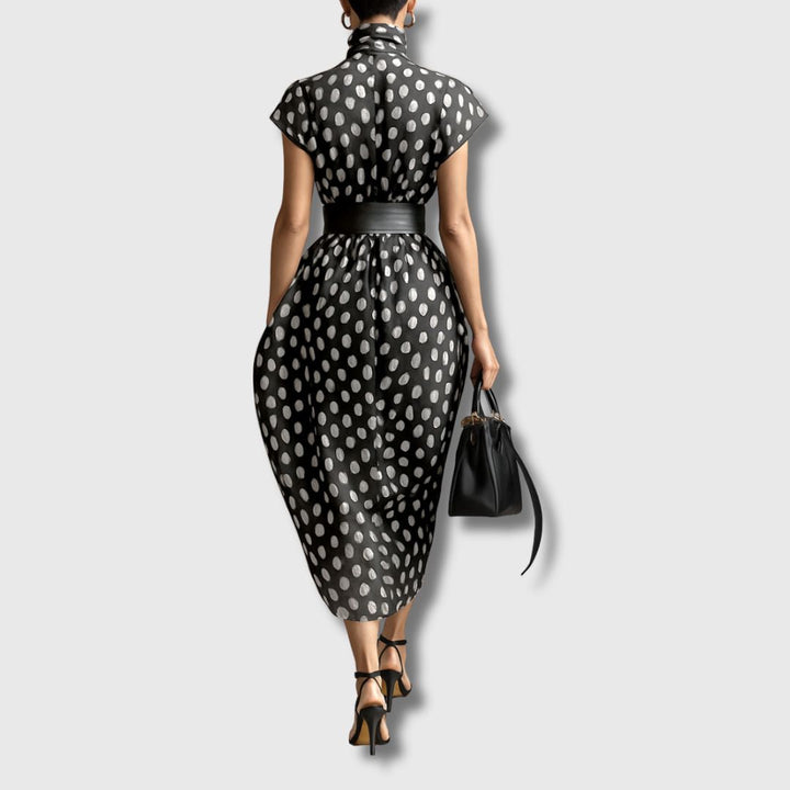 Andrea – Maxi Chiffon Dress with Polka Dots