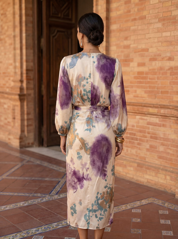 Valeria – Luxury Watercolour Pattern Dress