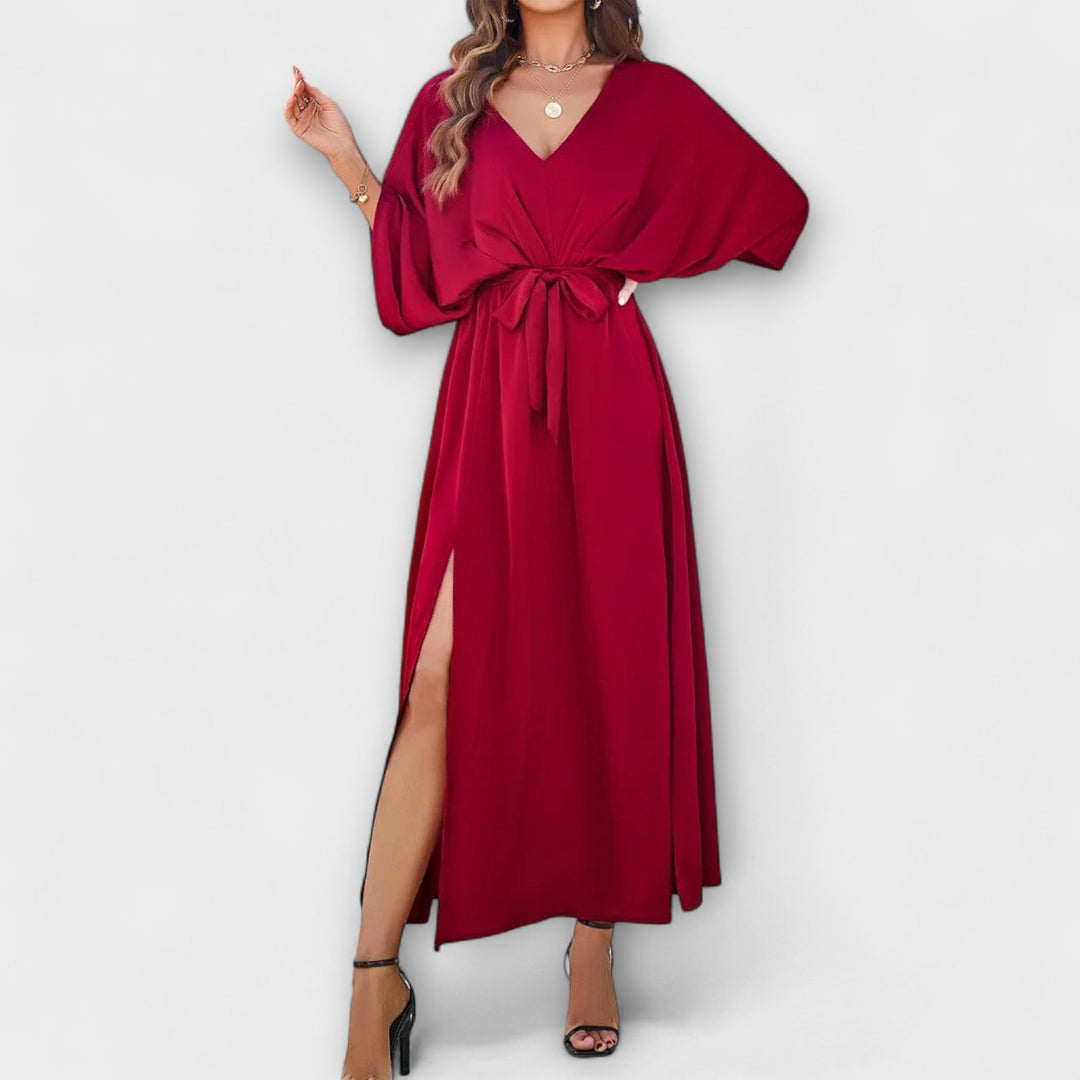 Sabrina – Elegant V-Neck Maxi Dress