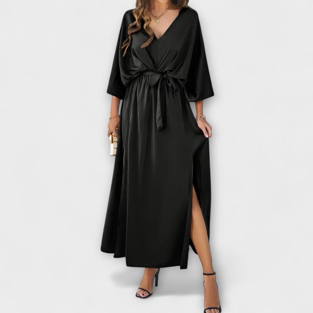 Sabrina – Elegant V-Neck Maxi Dress