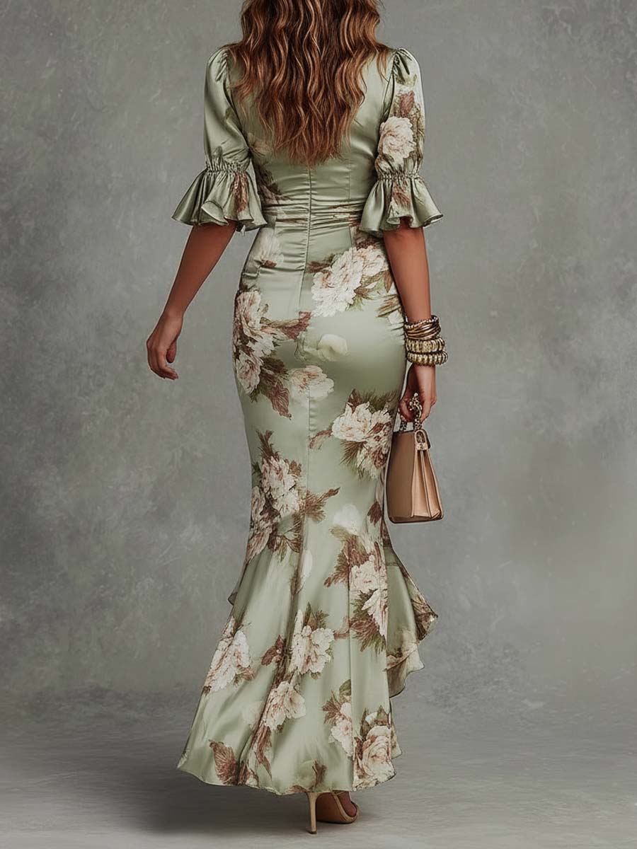 Anastasia - Luxury Asymmetrical Satin Gown