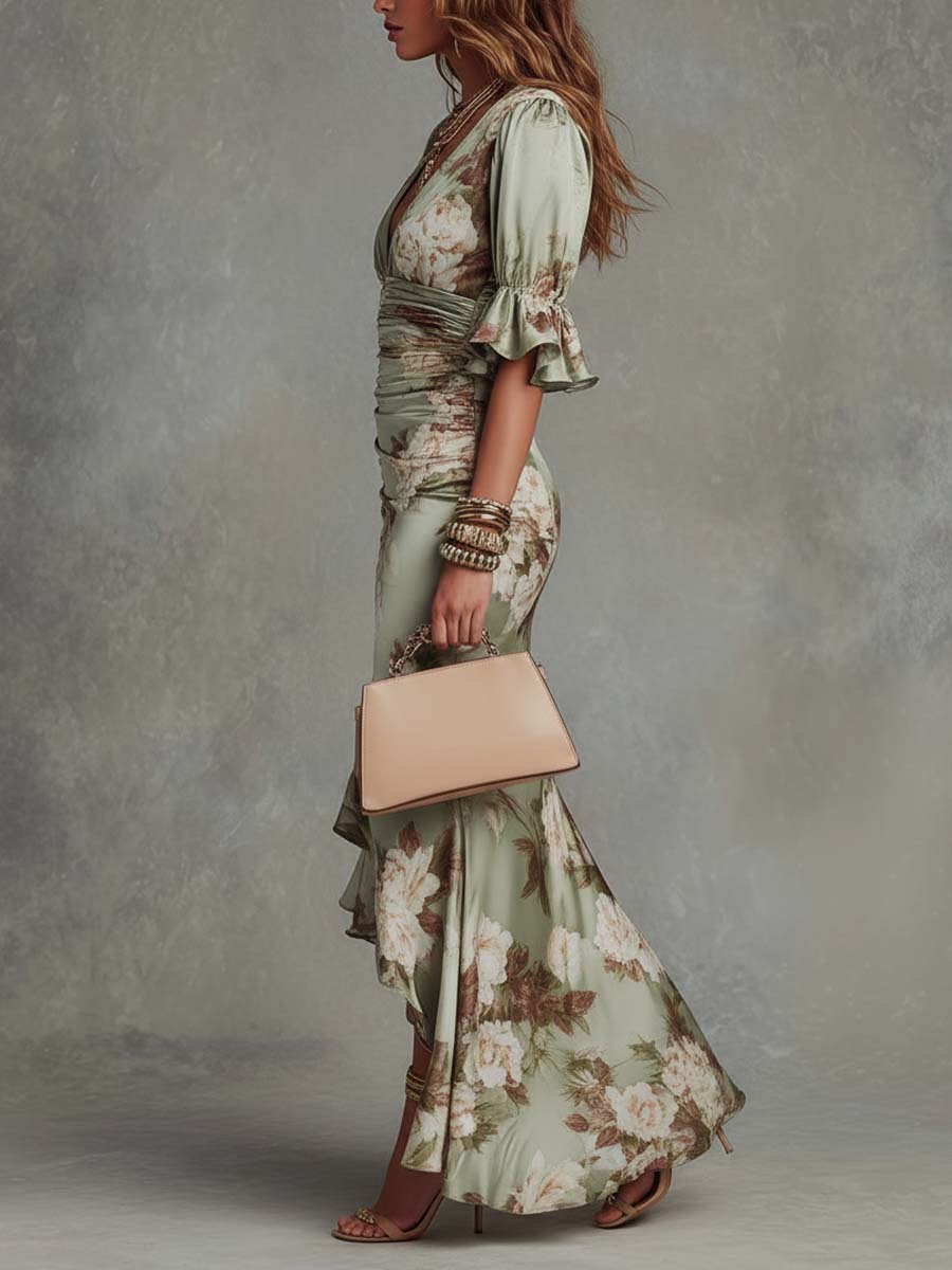 Anastasia - Luxury Asymmetrical Satin Gown
