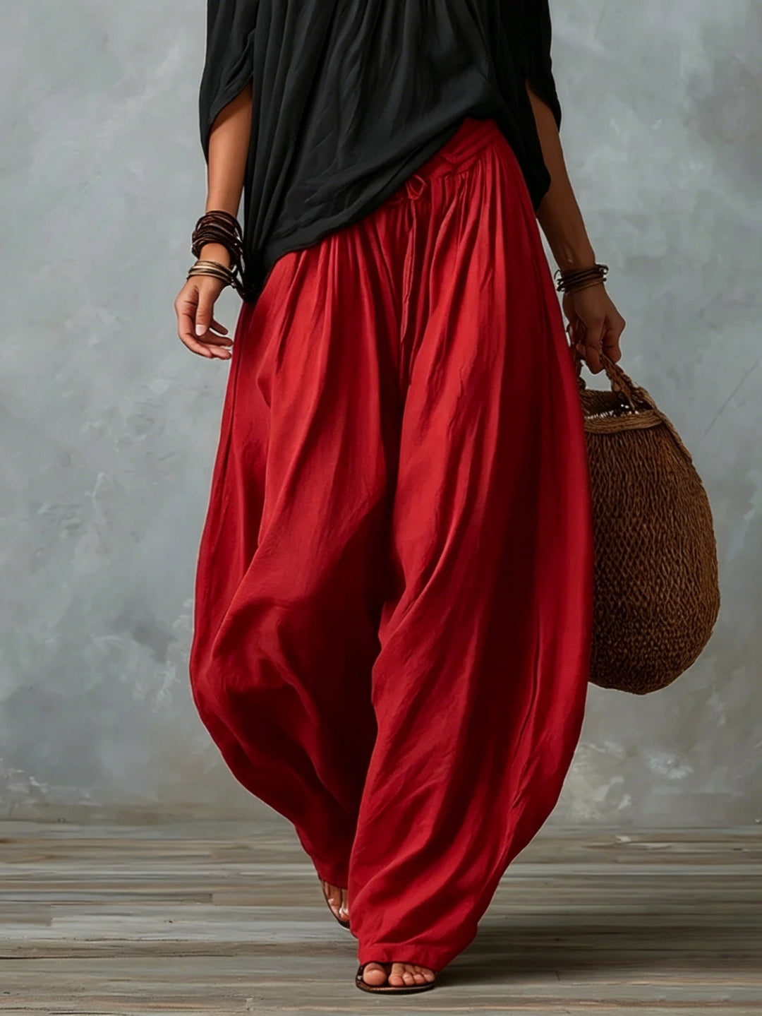 Off-the-Shoulder Top with Lantern Trousers