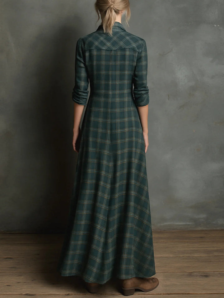 Valentine | Long Checked Dress