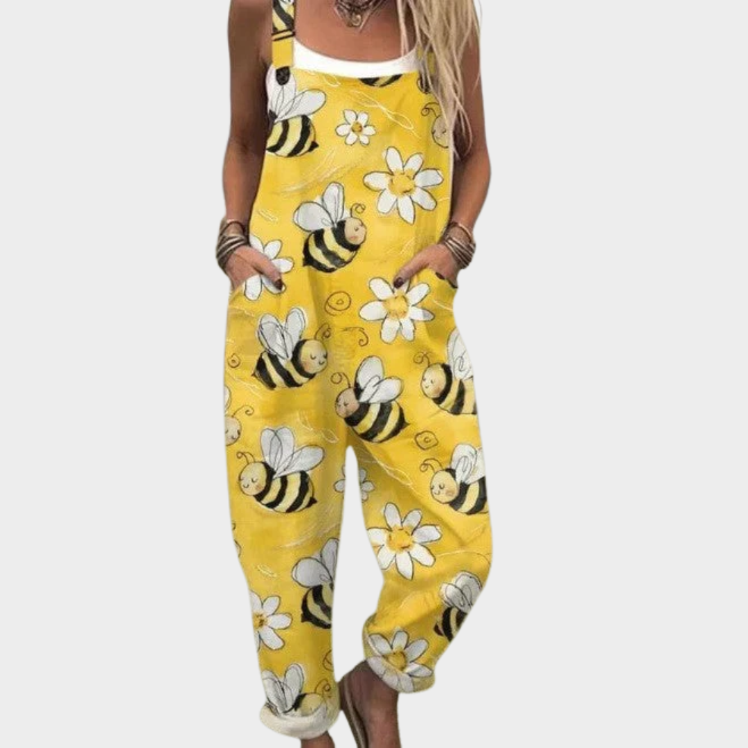 Chic Printed Dungarees
