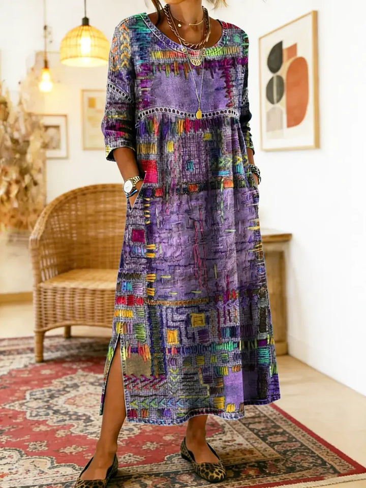 Lara - Colourful Maxi Dress with Ethnic Prints