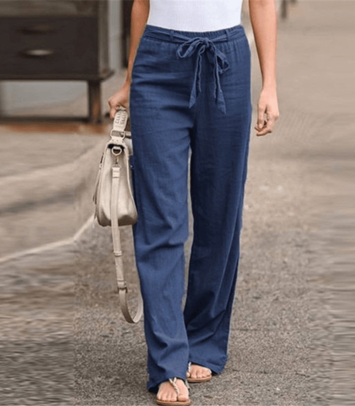 Joleen - Women's Relaxed Trousers with Drawstring and Elasticated Waist