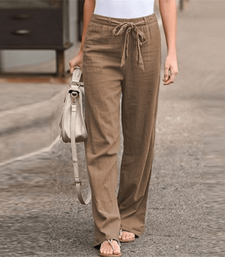 Joleen - Women's Relaxed Trousers with Drawstring and Elasticated Waist
