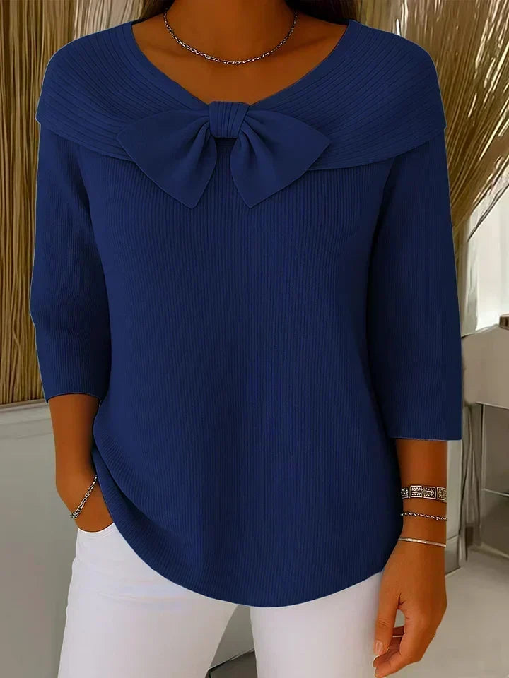 Wendeline | Bow Detail Sweater with Round Neck