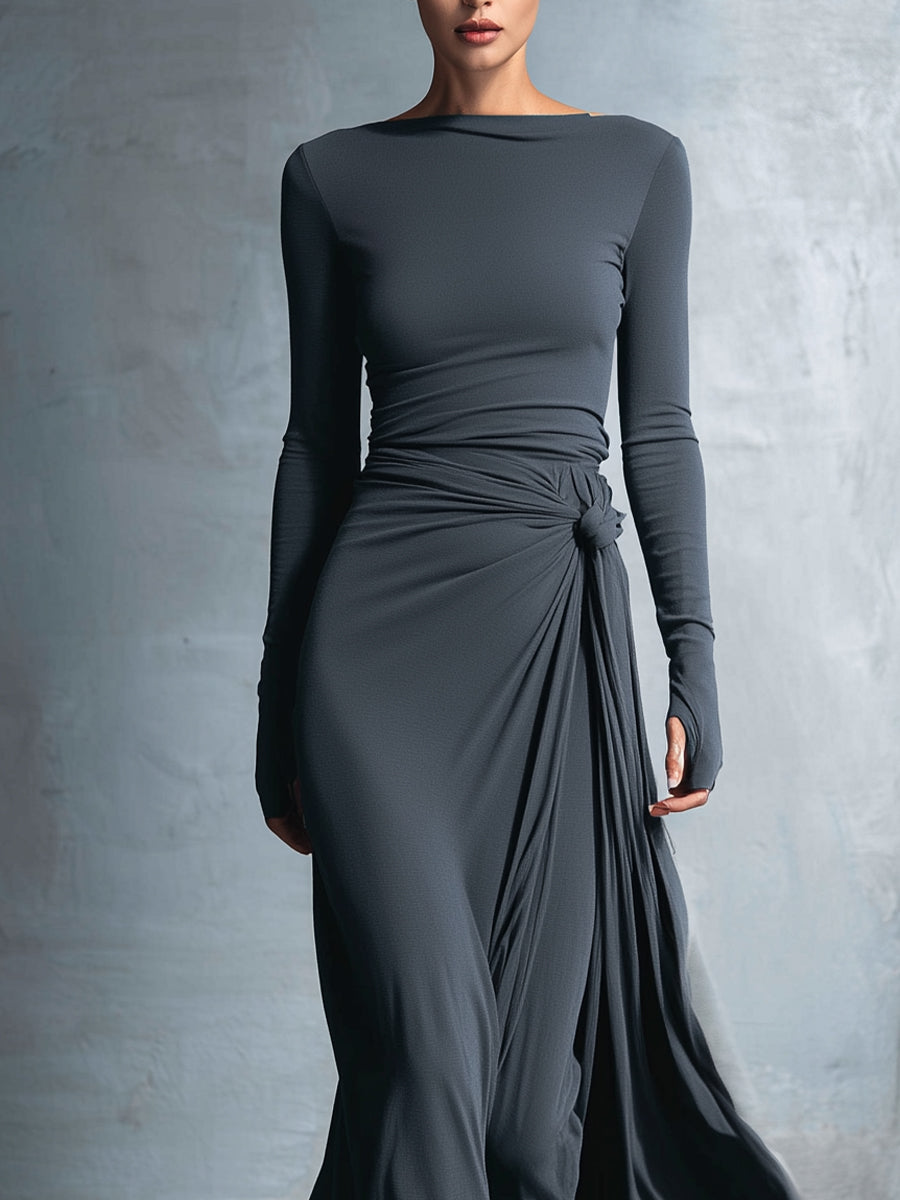 Naomie | Silk Knot Maxi Dress
