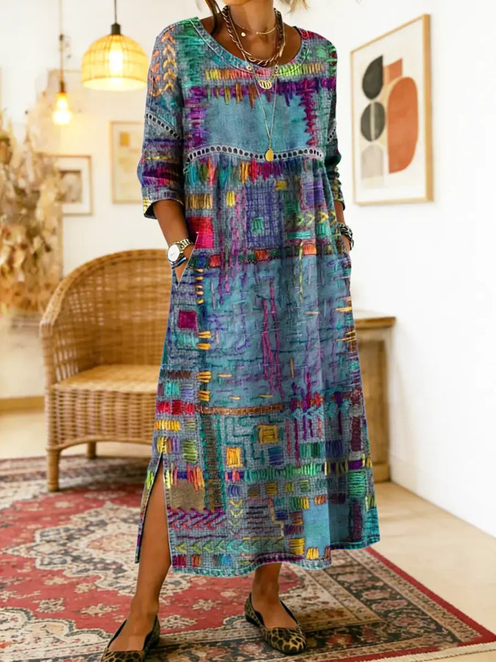 Lara - Colourful Maxi Dress with Ethnic Prints