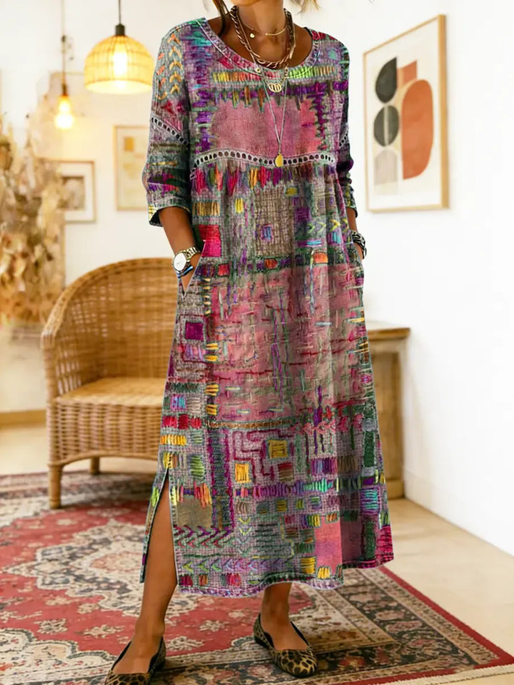 Lara - Colourful Maxi Dress with Ethnic Prints