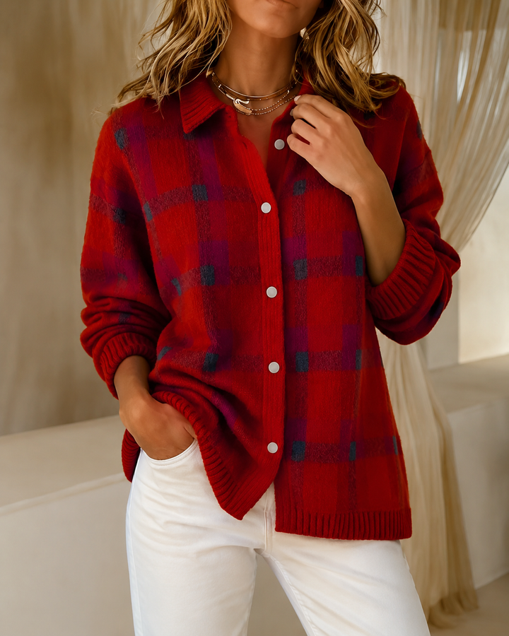 Tesa™ | Checked Knit Jumper